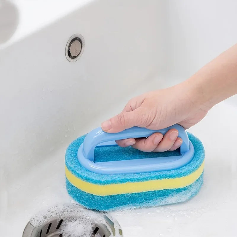 Household Cleaning Brush with Handle Canada Dish Soap Bathroom Kitchen Tub Thick Scrubbing Sponge Durable Cleaning Tool Accessories Home
