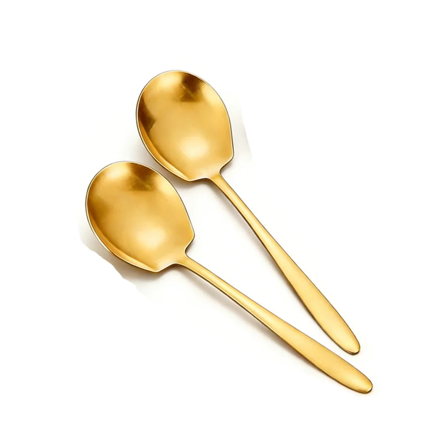 2/4/6PCS Stainless Steel Serving Spoons Canada Round Head Large Spoons Long-Handle Soup Ladles for Home Kitchen Use