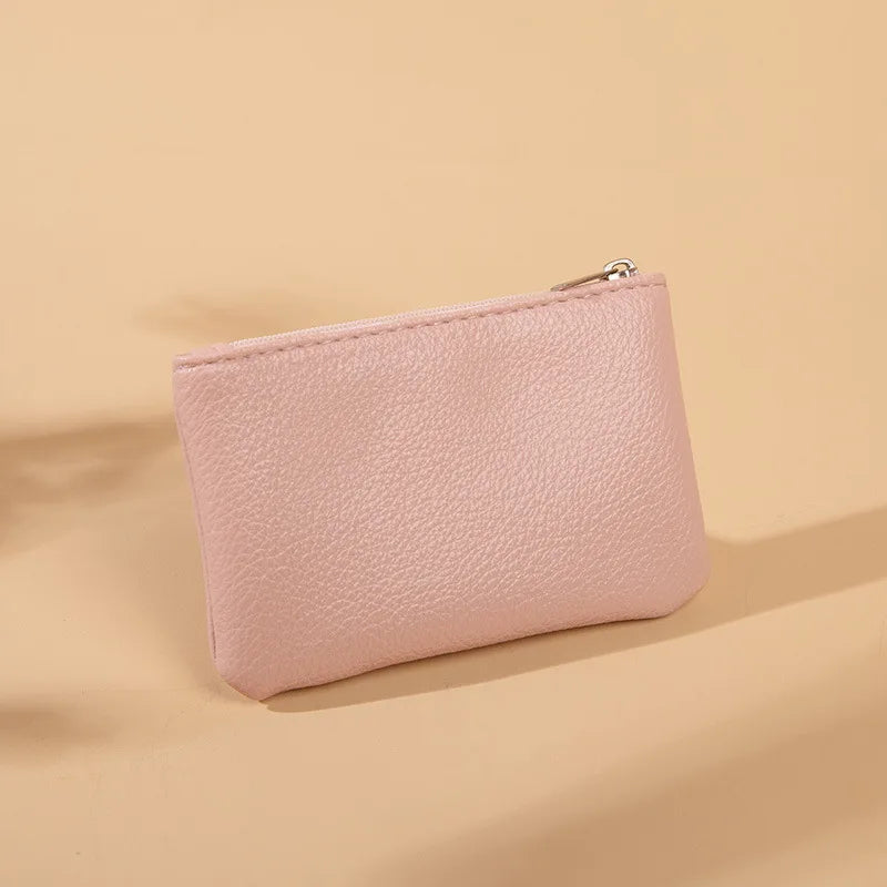 Women PU Leather Coin Purse Canada Retro Litchi Pattern Zipper Pouch Mini Change Purse Unisex Solid Wallet Card Holder Storage Bag