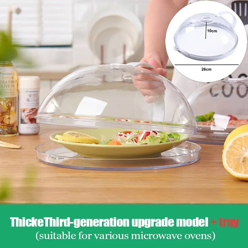 Microwave Splash Cover High Temperature Resistant Microwave Guard Lid Transparent Food Heating Cover Steam Kitchen Accessories