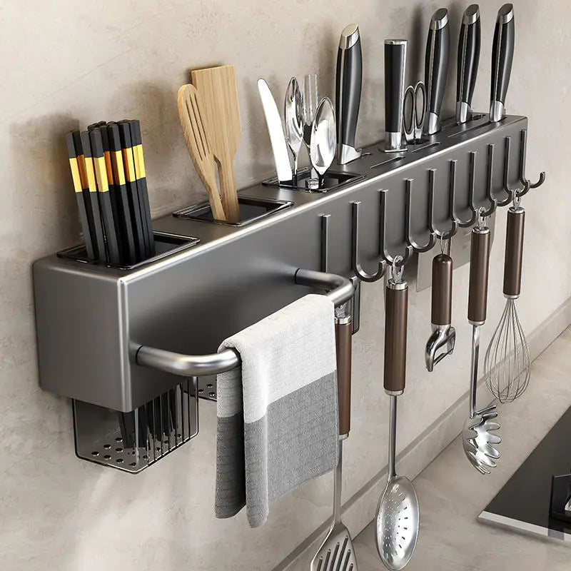 Tool-free Kitchen Shelf, Canada kitchen Accessories, Multifunctional Wall-mounted Chopstick Holder, Storage for Knives and Tools