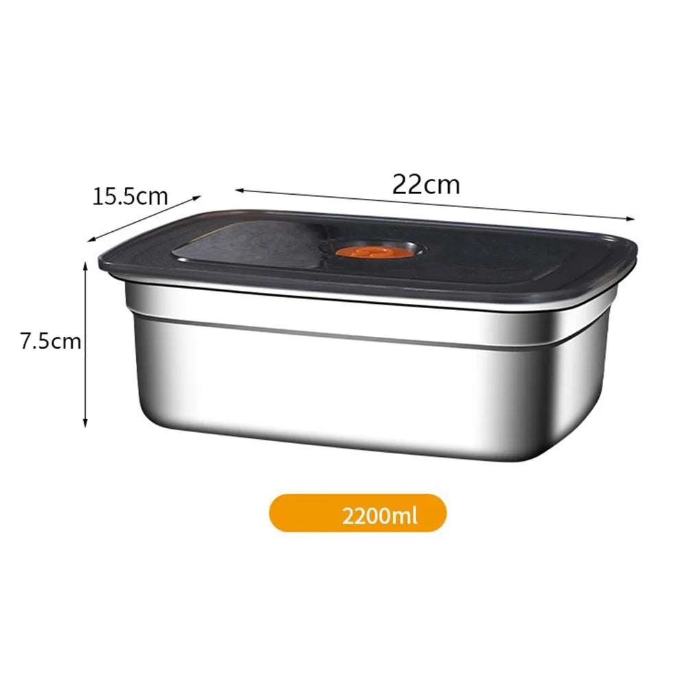 Stainless Steel Camping USA Lunch Box Sealed Microwave Suitable Bento Box Leak-proof Large Capacity Refrigerator Freezer Storage Box