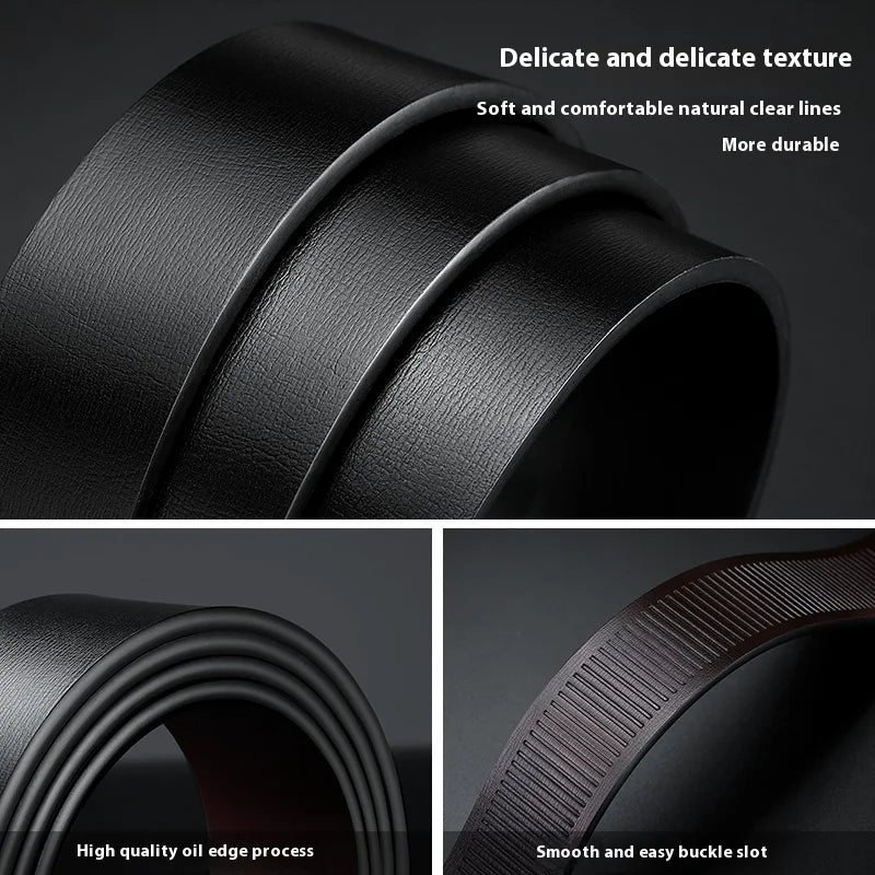 Men's Leather USA Belts Fashion Automatic Buckle Cowskin Male Belts Luxury Designer Black belt 105-160cm Plus Size Jeans Belt