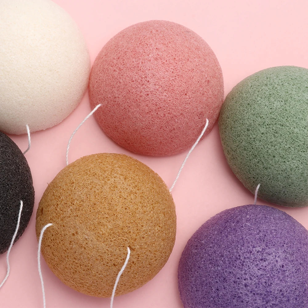 Konjac Sponge for Washing Face Round konjac konnyaku sponge Facial Cleansing Exfoliator Bathing Puff Face Wash Puff