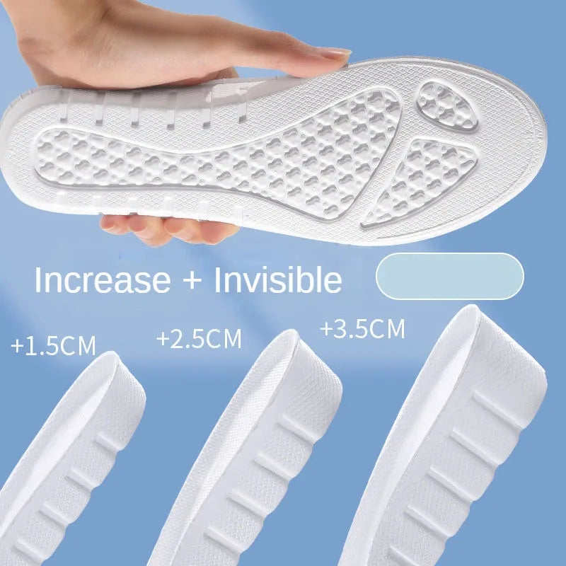 1 Pair White Invisible Height Increase Insoles USA EVA Soft Lightweight Shoe Sole Pads for Men & Women