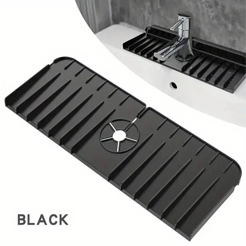 Silicone Faucet Mat Dish Soap Sponge Holder Sink - USA - Kitchen Countertop Drying Mat Bathroom Kitchen Sink Splash Guard Drain Pad
