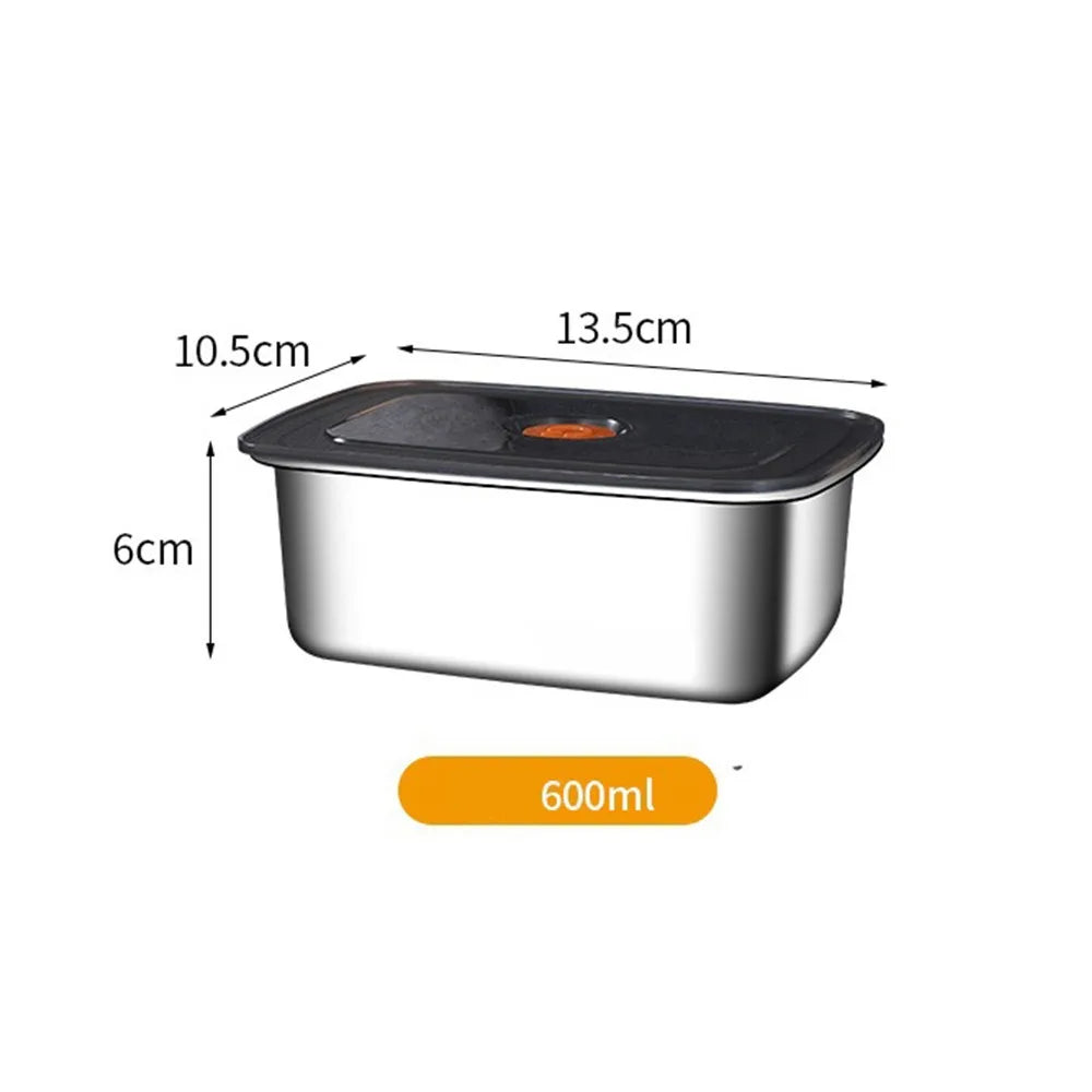 Stainless Steel Camping USA Lunch Box Sealed Microwave Suitable Bento Box Leak-proof Large Capacity Refrigerator Freezer Storage Box