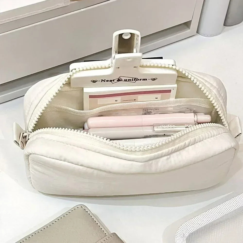 Simplicity Solid Color Pen Bag Canada Zipper Design Large Capacity Pencil Case Portable Stationery Organizer for Students Back to School
