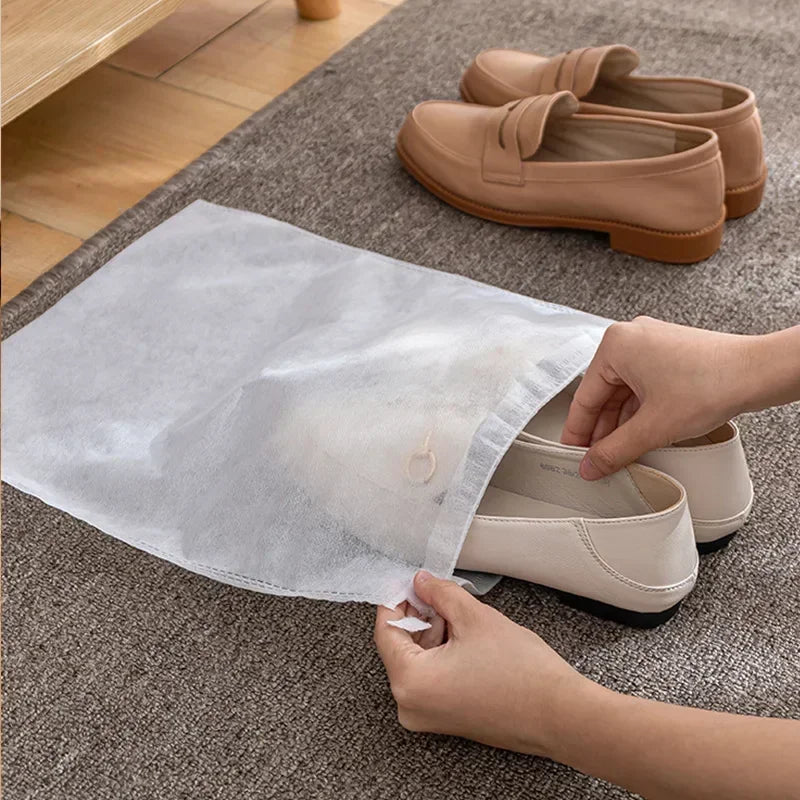 10-50PCs Non-Woven Shoe Dust Covers Dustproof Drawstring Storage Bag Travel Pouch Shoe Bags Drying Shoes Protect