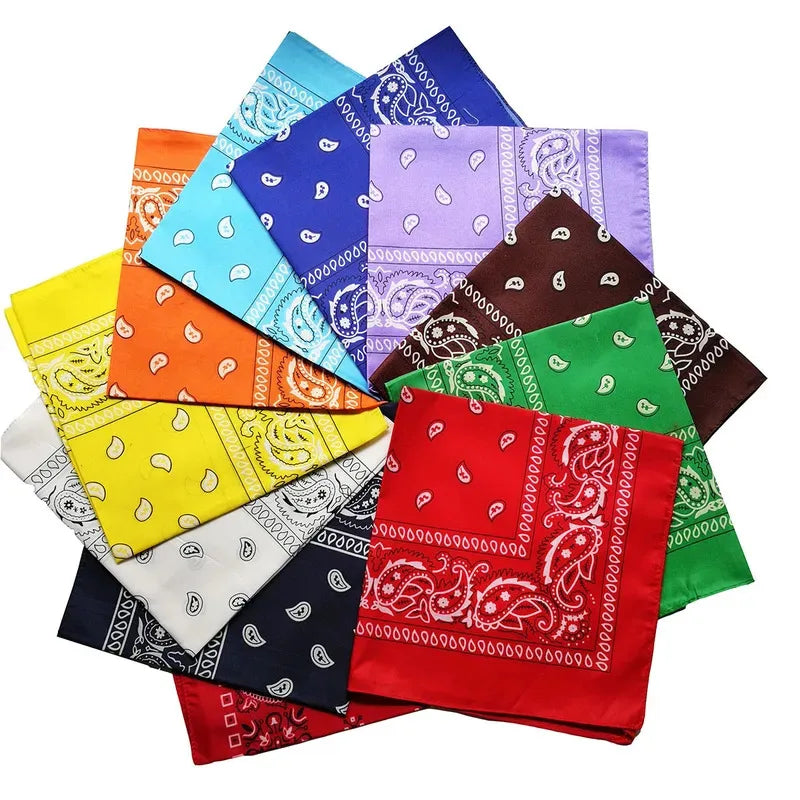 10pcs Fashion Hip Hop 100% Cotton USA Bandana Square Scarf 55cm*55cm Paisley Headband Printed For Women/Men/Boys/Girls