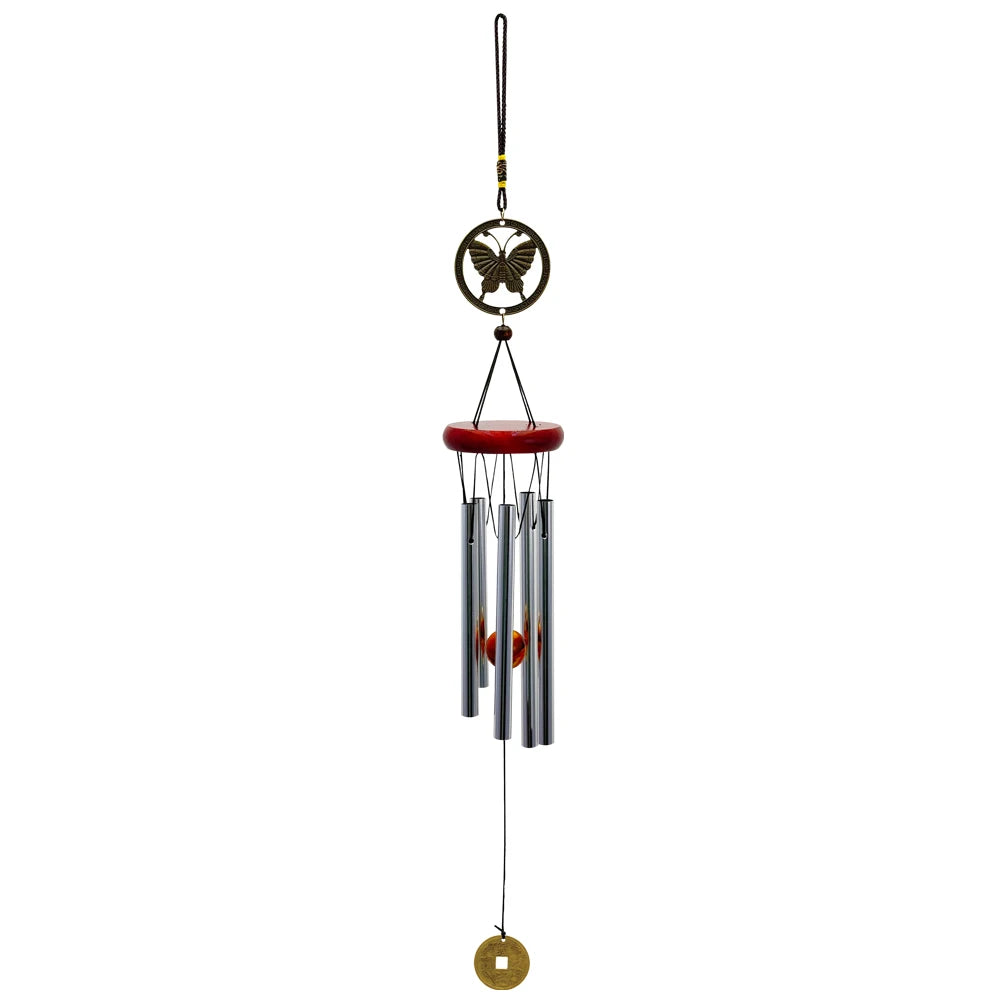 Musical Wind Chime 5 Bronze Aluminum Tubes Creative Gift for Room Outdoor GardenDecor Butterfly Owl Charms Hanging Chimes Decors