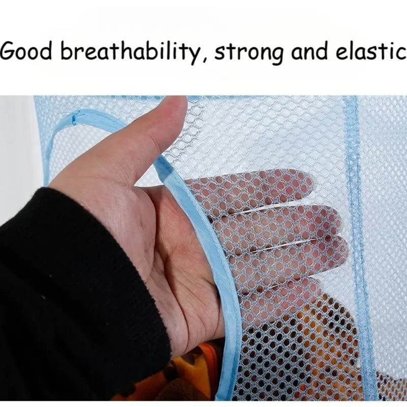 Foldable USA Storage Net 4 Compartments Hanging Mesh Toy Storage Hammock for Kids Room Toys Gloves Hats Socks