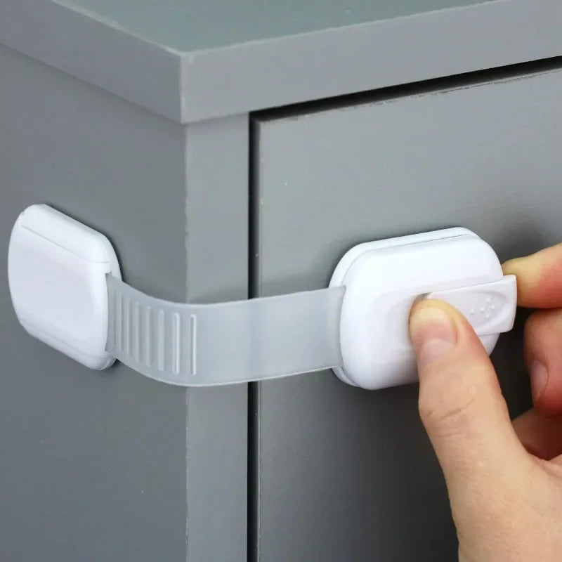 USA Baby Safety Lock Drawer Child Safety Cabinet Locks Adhesive Cabinet Drawer Door Latches Baby Safe Straps