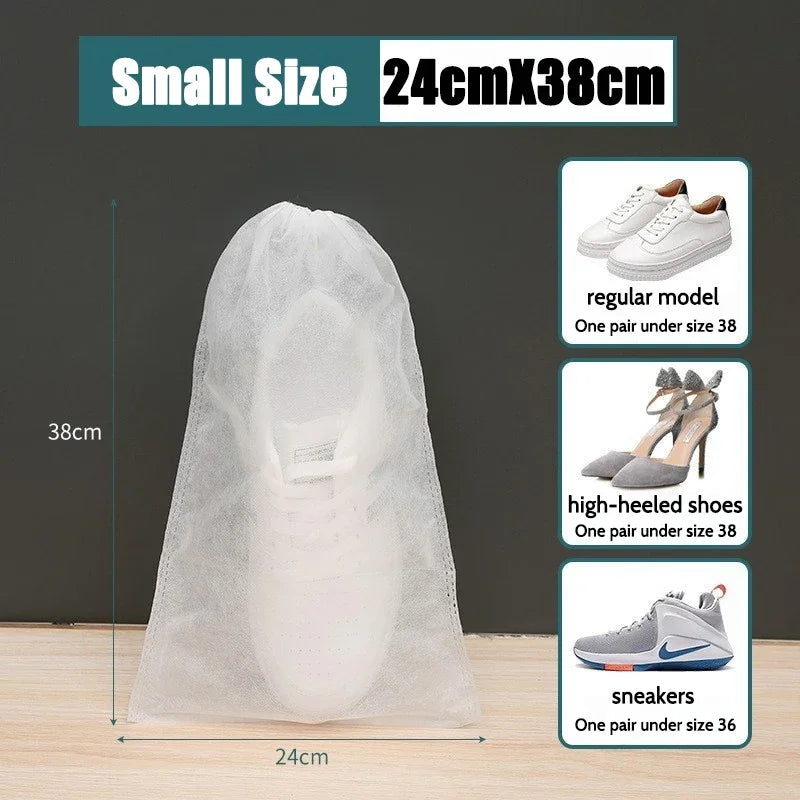 10-50PCs Non-Woven Shoe Dust Covers Dustproof Drawstring Storage Bag Travel Pouch Shoe Bags Drying Shoes Protect
