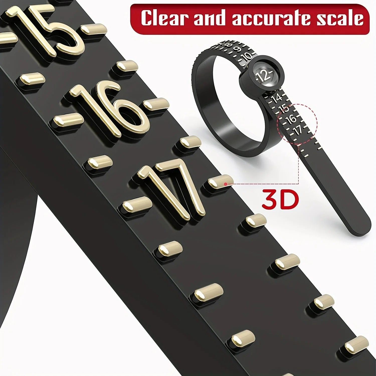 Ring Sizer with Magnifier Canada US/UK/EU/HK Jewelry Finger Size Measuring Ruler Ring Size Measurement Tool
