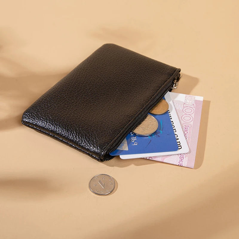 Women PU Leather Coin Purse Canada Retro Litchi Pattern Zipper Pouch Mini Change Purse Unisex Solid Wallet Card Holder Storage Bag