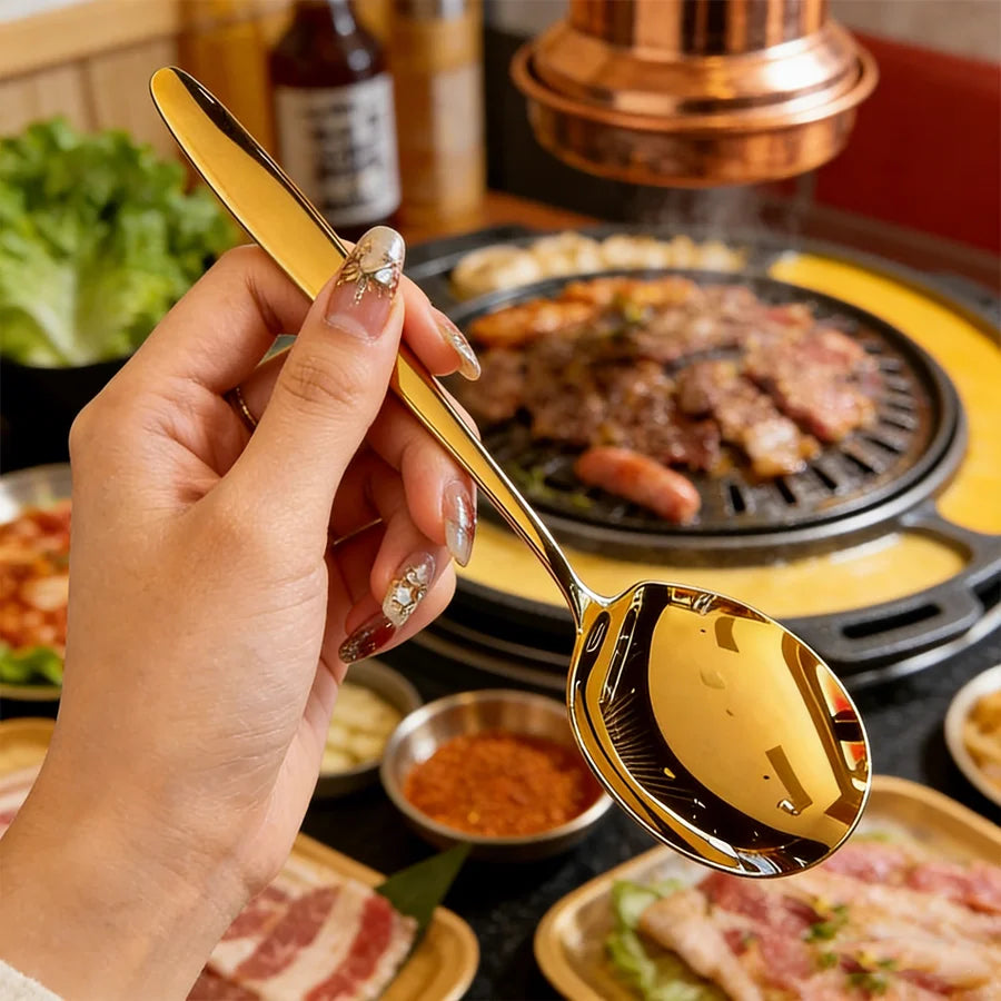 2/4/6PCS Stainless Steel Serving Spoons Canada Round Head Large Spoons Long-Handle Soup Ladles for Home Kitchen Use
