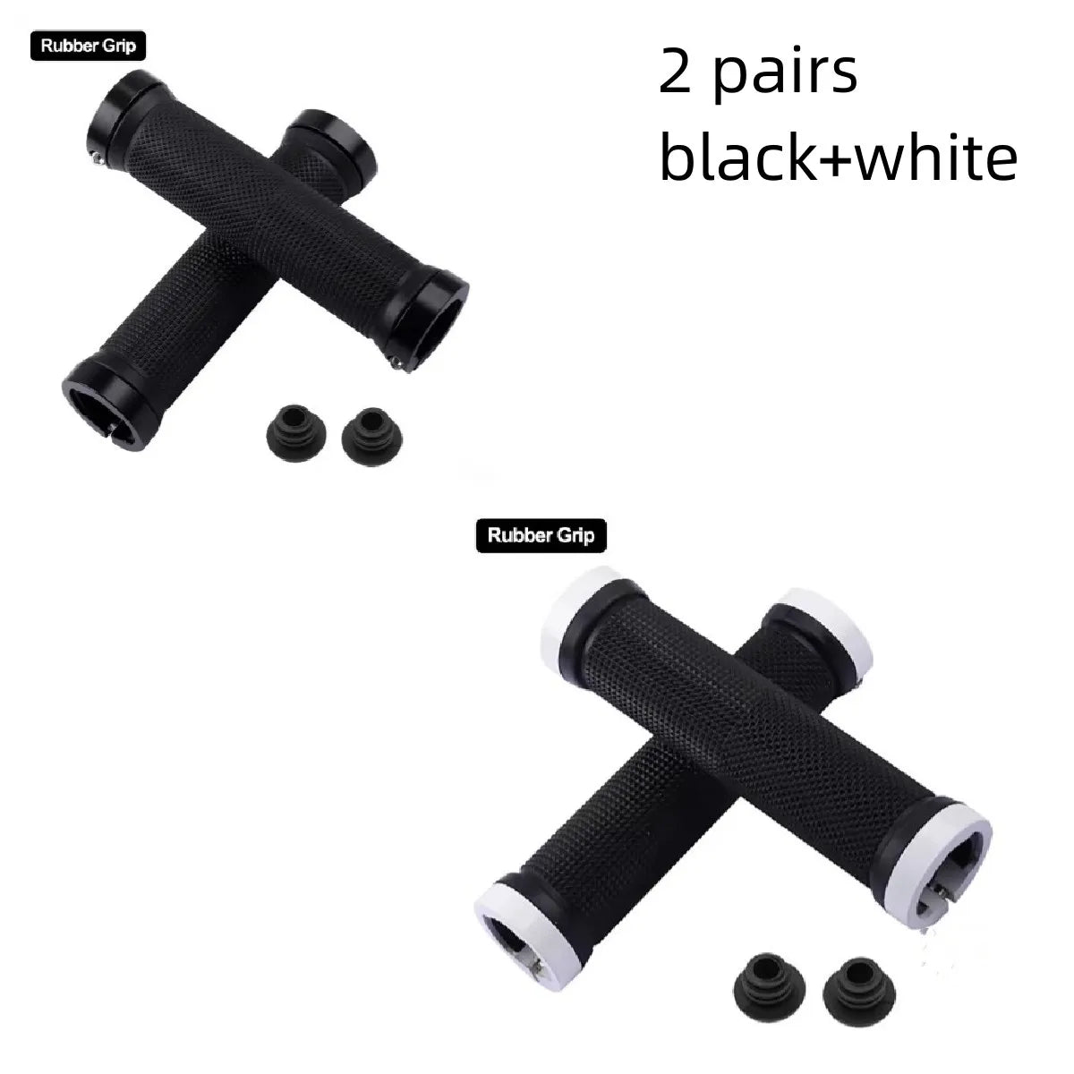 Bicycle Handlebar Grips USA Rubber Bilateral Lock-On Non-Slip MTB Mountain Bike Grips, Cycling Bike Accessories