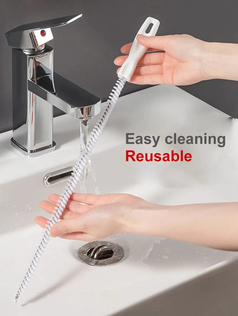 Pipe Dredging Brush Bathroom Hair Sewer Sink Cleaning Brush Drain Cleaner Flexible Cleaner Clog Plug Hole Remover Tool