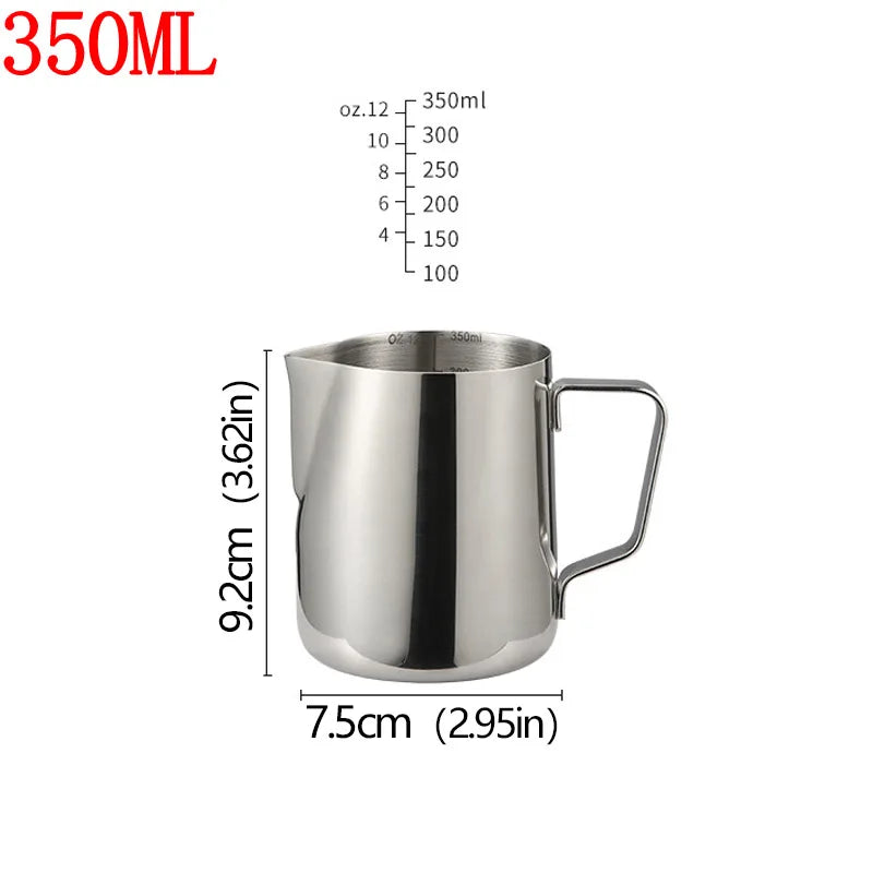 Stainless Steel Milk Frother Jug Canada Coffee Milk Frothing Pitcher Measurement Jug Espresso Barista Tool Coffee Accessories