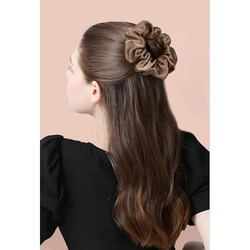 5PCS/Set Women Elegant Hair Bands Canada Solid Color Large Scrunchies Hair Ties Daily Simple Ponytail Holders Girls Hair Accessories