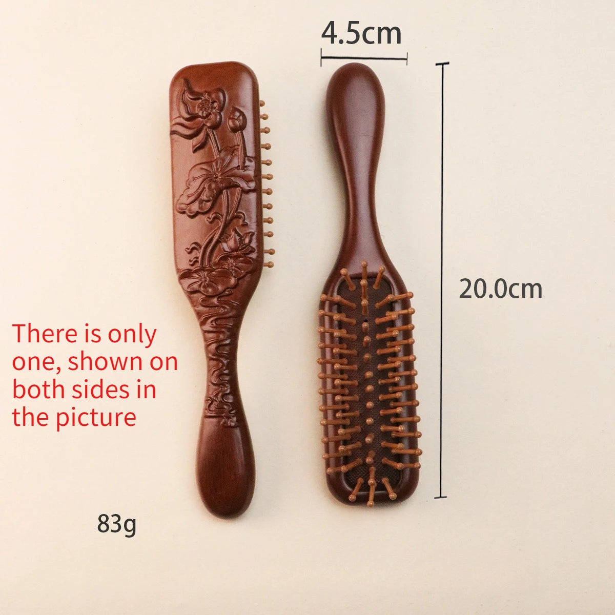 1Pc Natural wooden Comb Meridian Massage Anti-static No-snags Wide Tooth Comb For Women Girl Straight Curly Hair