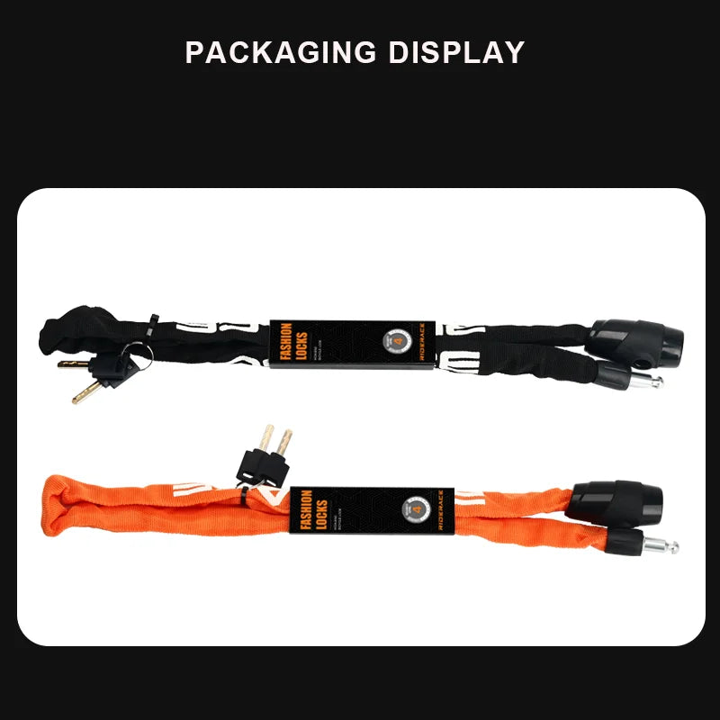 Bicycle Chain Lock USA Metal Anti-Theft Security Reinforced Mountain Road Bike Chain Lock with 2 Keys for Motorcycle & Scooter Padlock