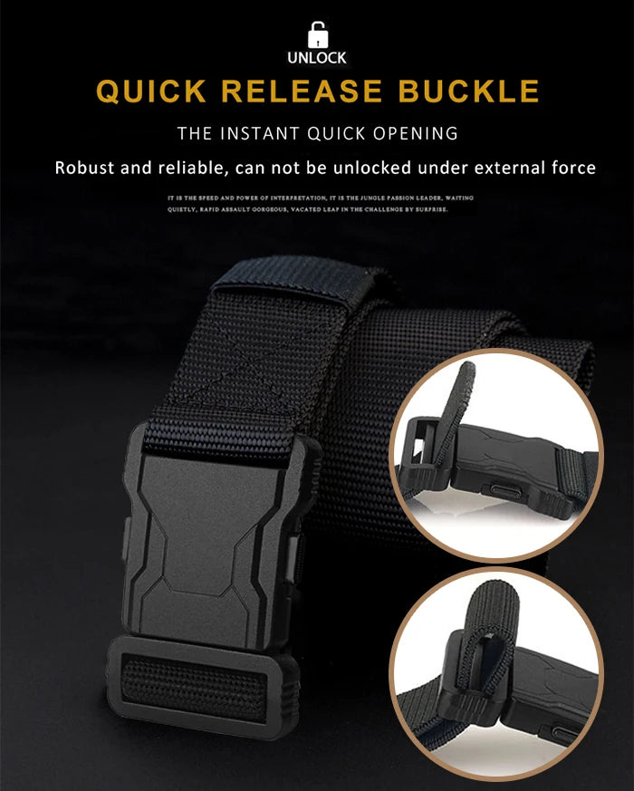 2Pcs Men Tactical Nylon Belt Quick Release Buckle Adjustable Heavy Duty Waist Belt Outdoor Casual Work Belt For Jeans Pants
