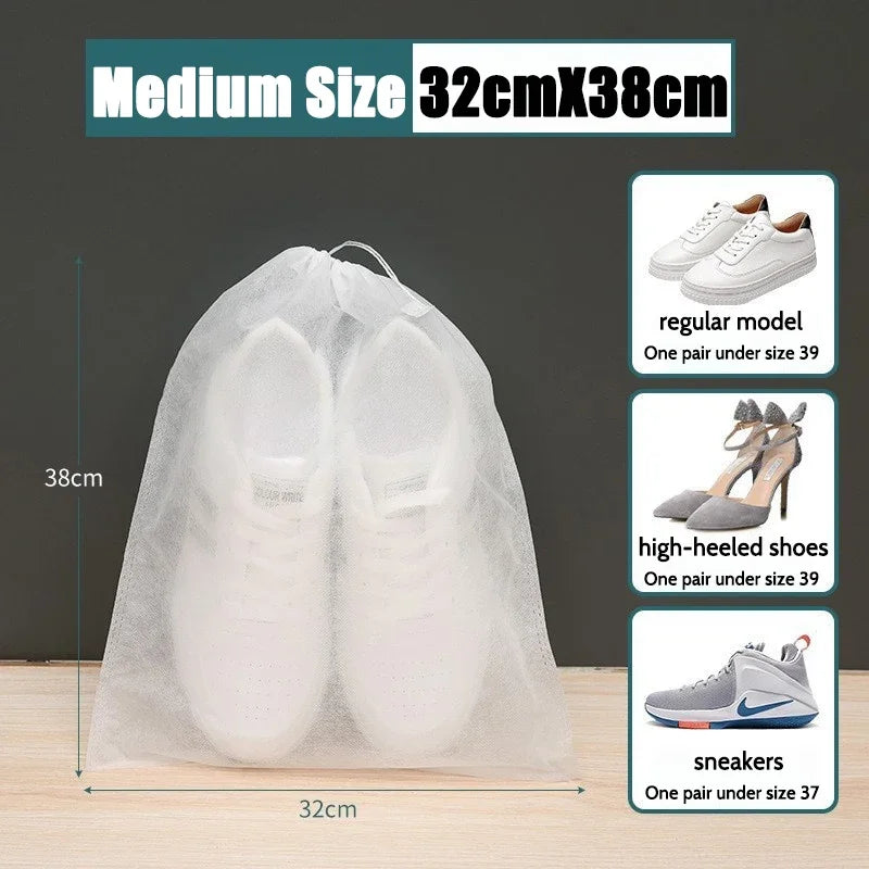10-50PCs Non-Woven Shoe Dust Covers Dustproof Drawstring Storage Bag Travel Pouch Shoe Bags Drying Shoes Protect
