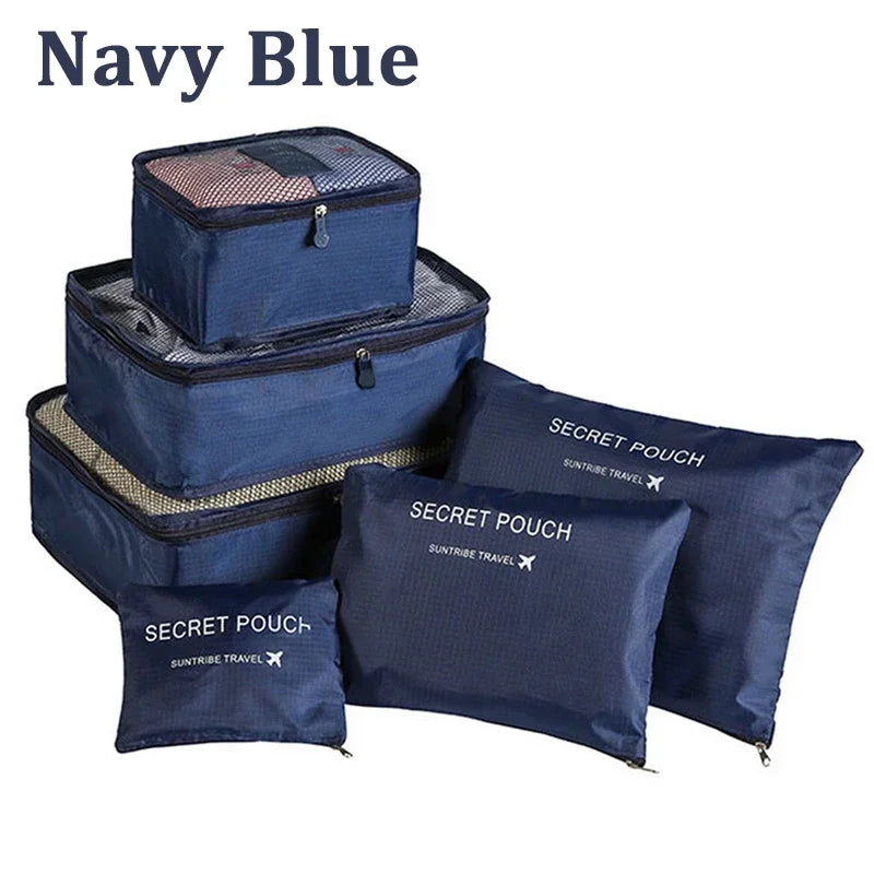 6PCS/Set Travel Storage Bags Canada Pink/Blue/Grey Large Capacity Waterproof Luggage Clothing Underwear Storage Bags with Zipper