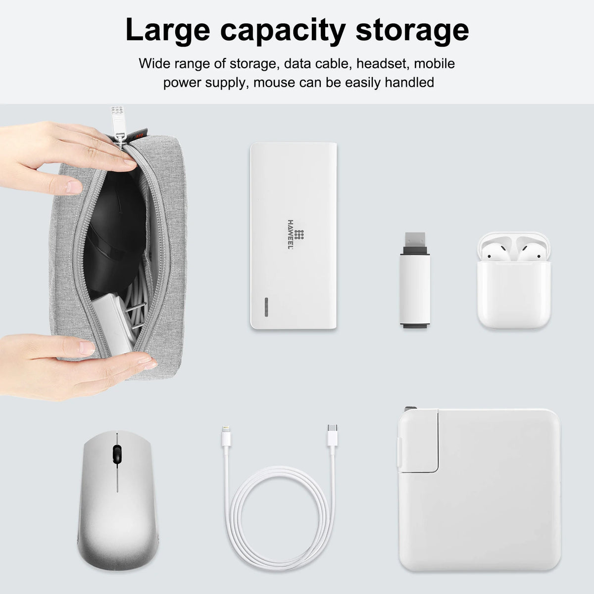 Portable Gadget Digital Mini Storage Bag Organizer Case Zipper For Headphones Home Travel Charger Power Bank Data Cable USB Bag