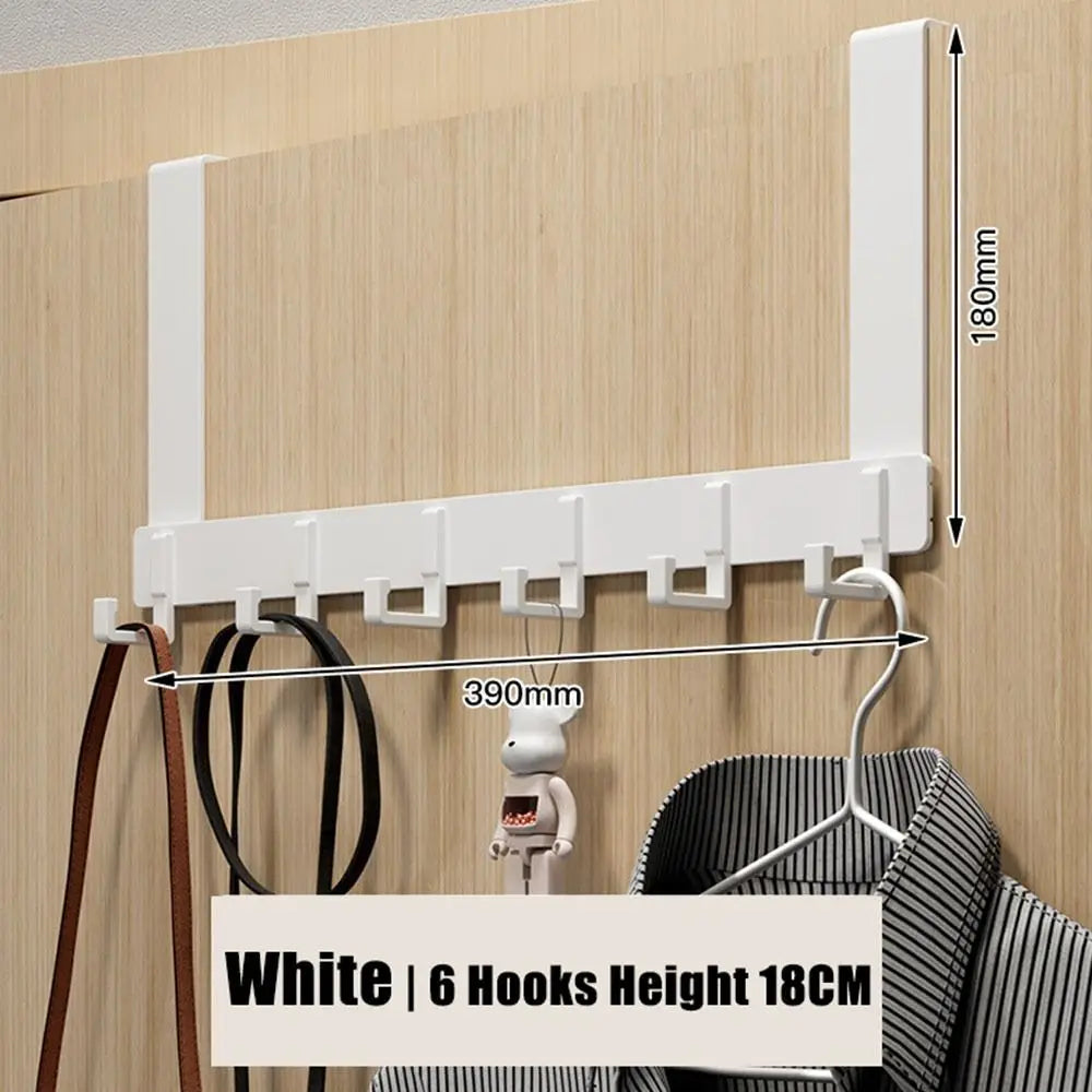 6-Hook Over-the-Door Hanger USA Clothes Coat Hat Towel Organizer Rack for Home Bathroom Kitchen Accessories Holder