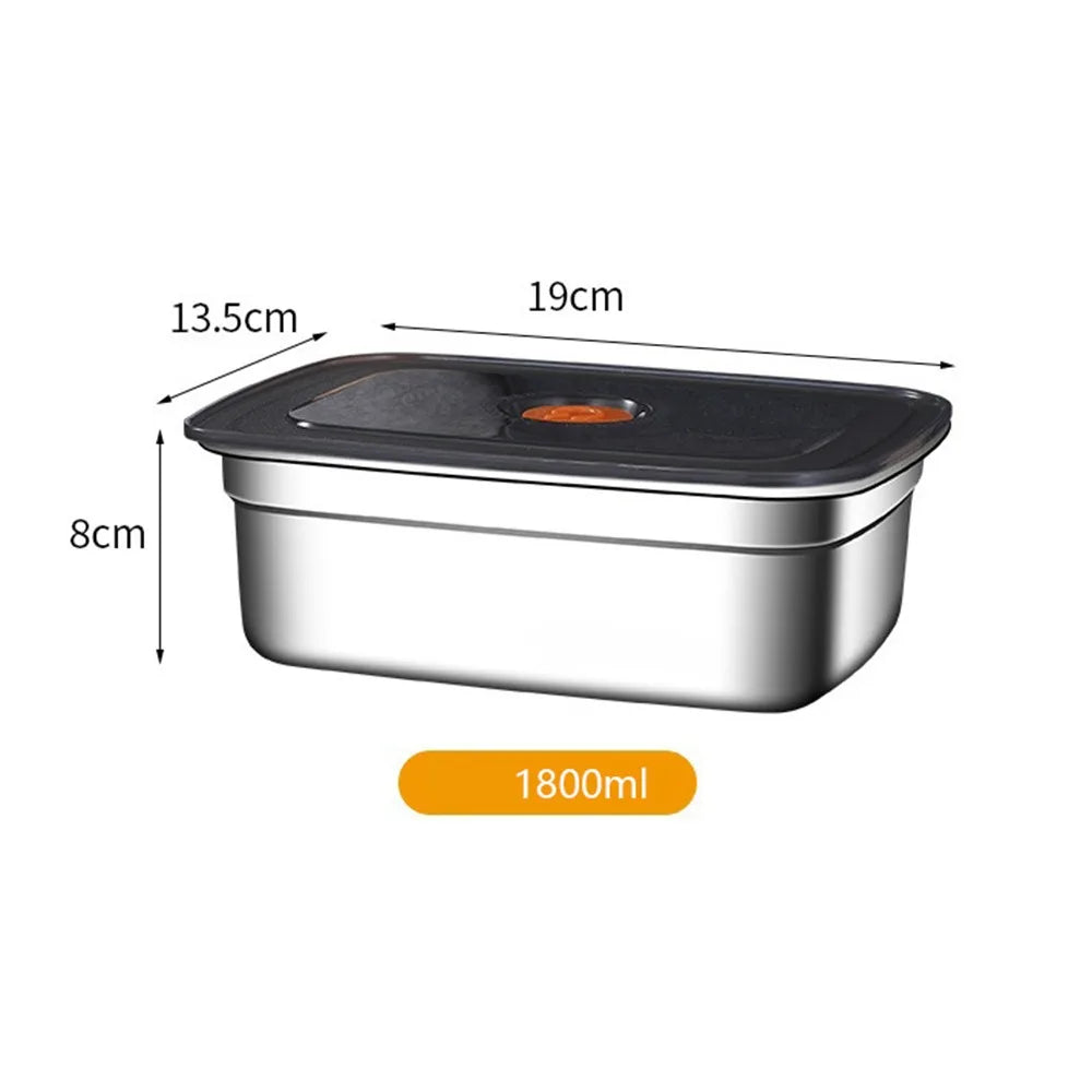 Stainless Steel Camping USA Lunch Box Sealed Microwave Suitable Bento Box Leak-proof Large Capacity Refrigerator Freezer Storage Box