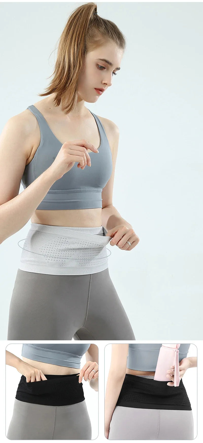 Seamless Invisible Running Sports Fanny Pack USA Lightweight Breathable Gym Waist Belt Phone Bag for Cycling, Fitness & Outdoor Activities