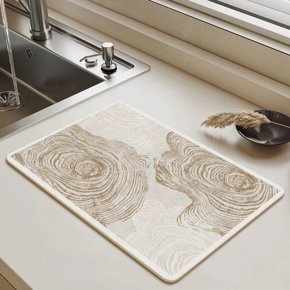 Tableware Drying Mat USA Soft Drain Pad Non-Slip Super Absorbent Wear-Resistant Coffee Machine Mat Kitchen Table Home Decor