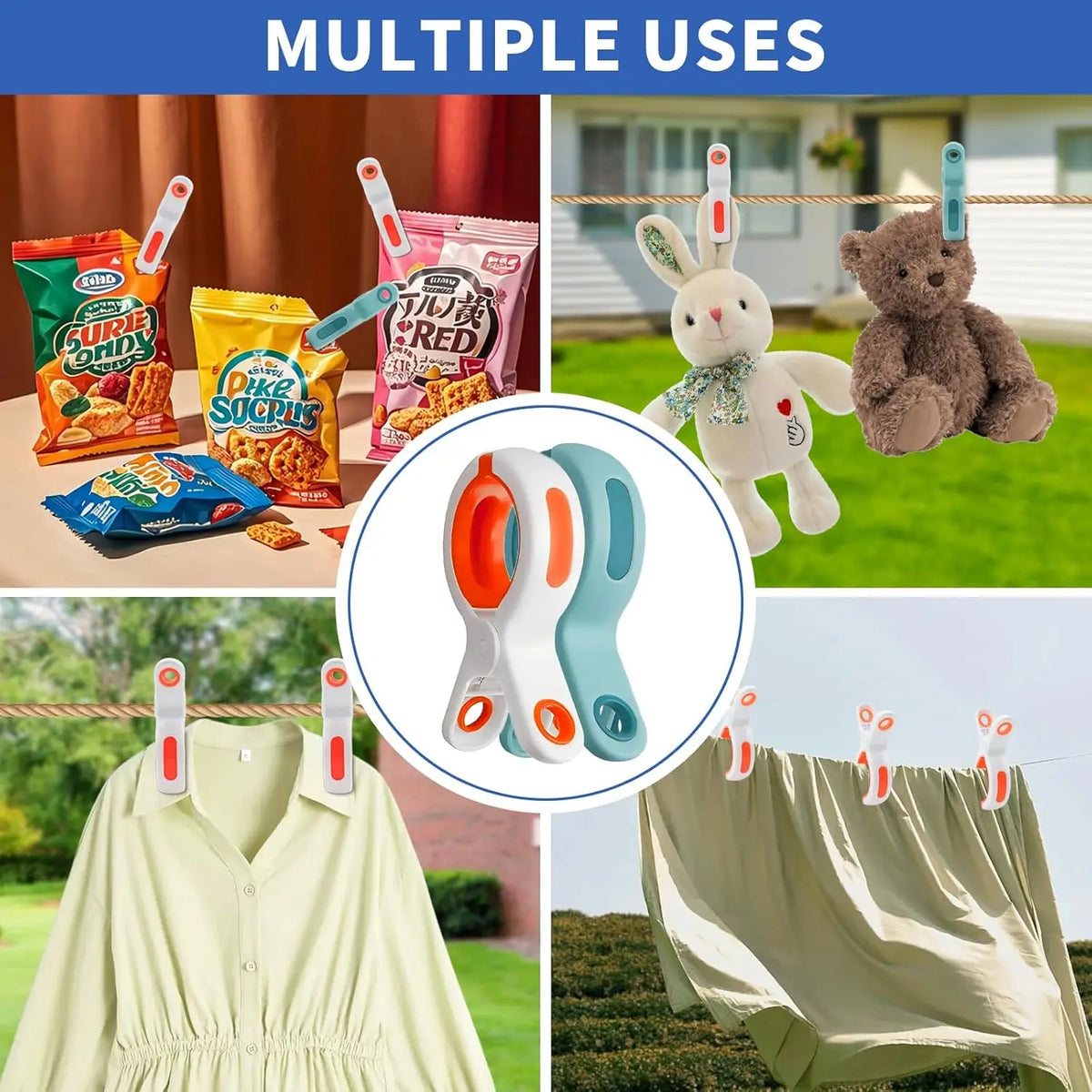 Beach Towel Clips USA for Beach Chairs & Cruises, Durable Plastic Clips for Pool Lounging & Large Clothespins for Hanging Clothes