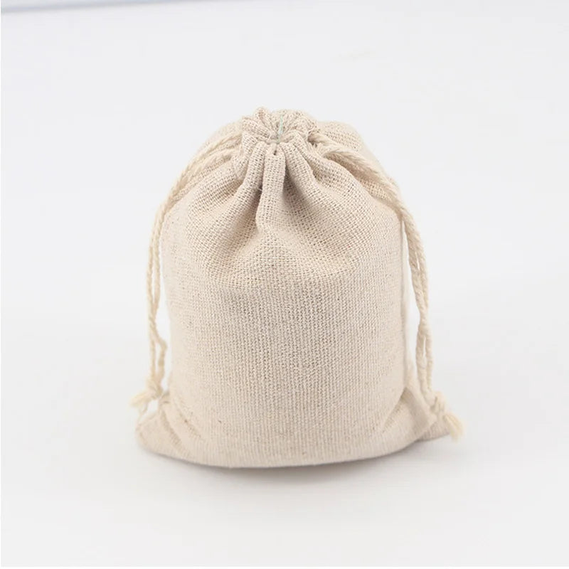 USA Wedding Linen Drawstring Bags Christmas Party Gift Package Small Cotton Pouches Home Kitchen Organize Sacks 15x20cm
