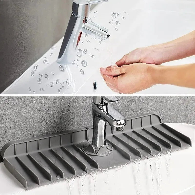 Silicone Faucet Mat Dish Soap Sponge Holder Sink - USA - Kitchen Countertop Drying Mat Bathroom Kitchen Sink Splash Guard Drain Pad