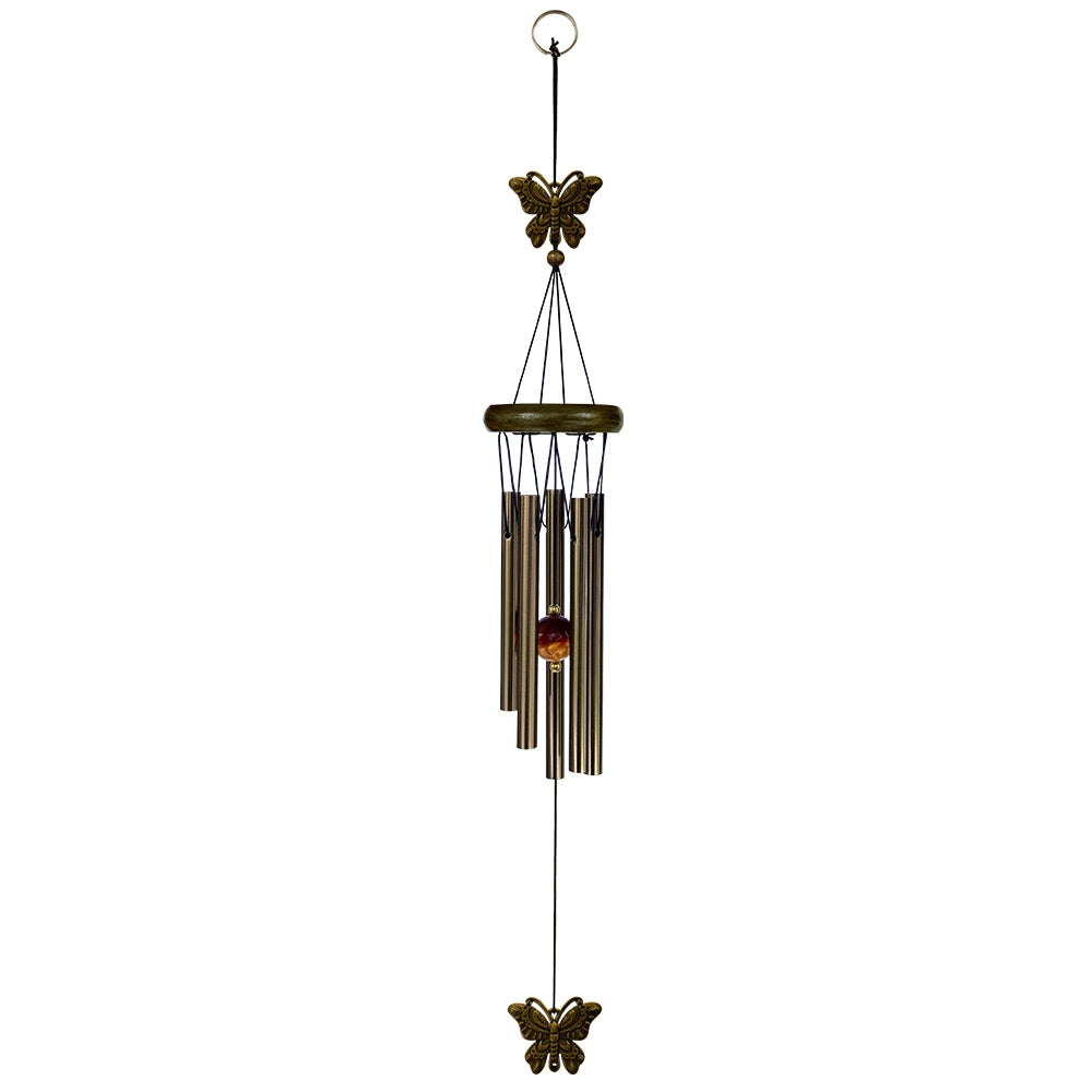 Musical Wind Chime 5 Bronze Aluminum Tubes Creative Gift for Room Outdoor GardenDecor Butterfly Owl Charms Hanging Chimes Decors