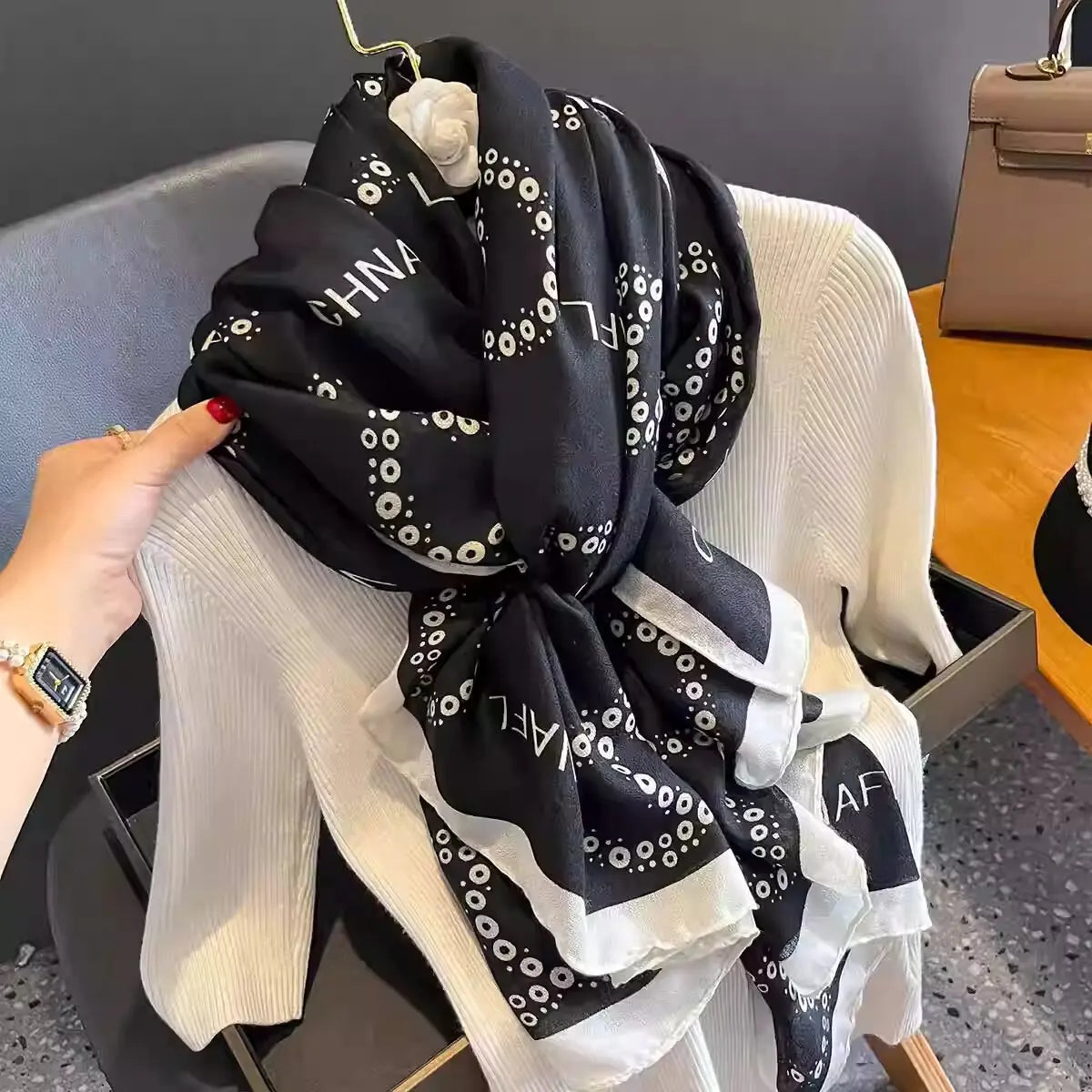Chunqiu Retro Cotton Linen Scarf for Women Canada Summer UV Protection Shawl Long Ethnic Style Travel Accessory