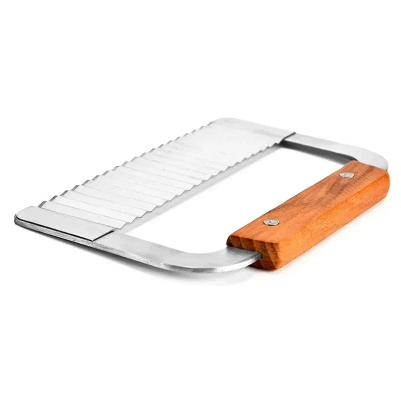 Stainless Steel Potato Chip Slicer Dough Vegetable Fruit Crinkle Wavy Slicer Knife Potato Cutter Chopper French Fry Maker Tools