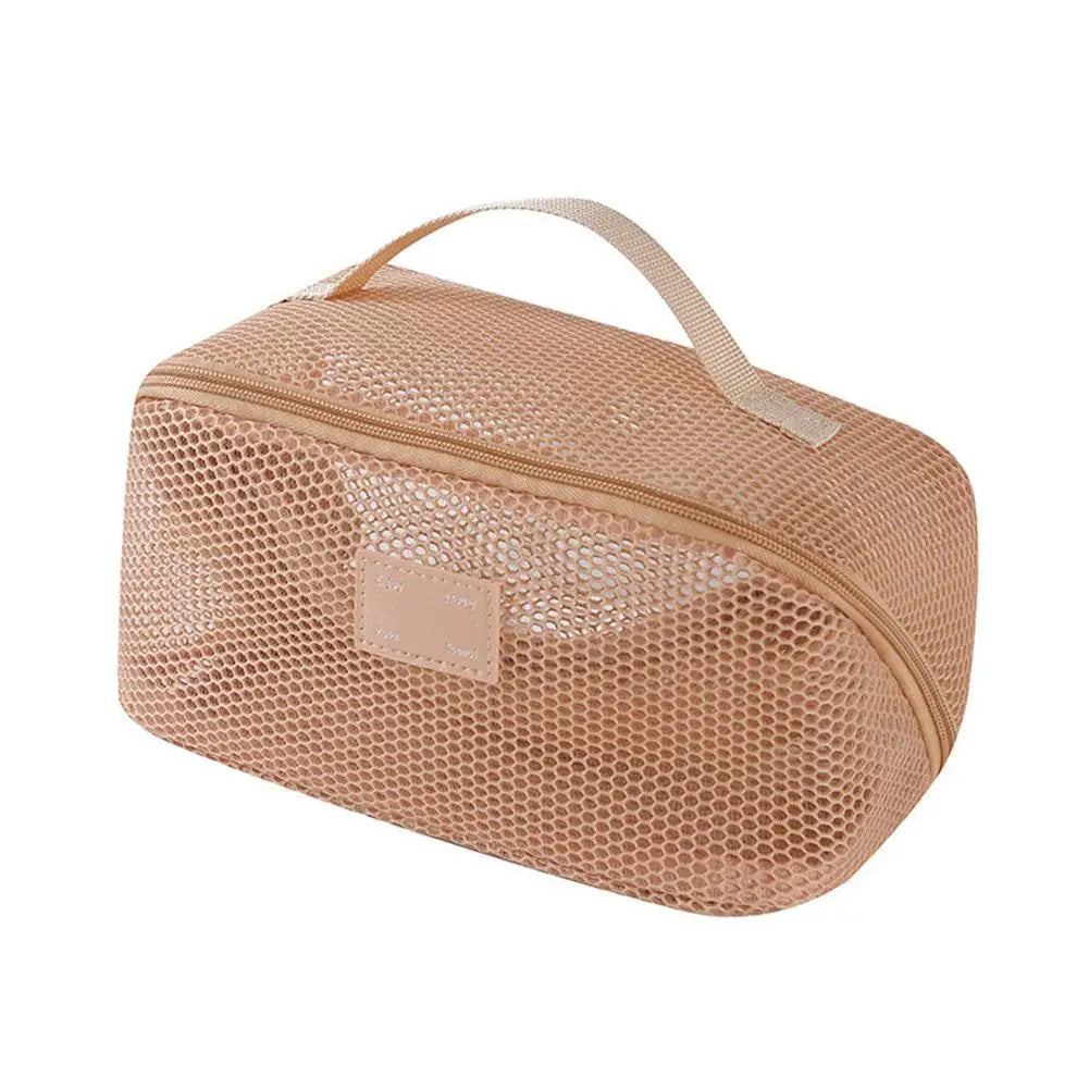Large-Capacity Mesh Cosmetic Bag USA Multifunctional Travel Toiletry Organizer for Women, Makeup Storage Case & Beauty Tool Pouch