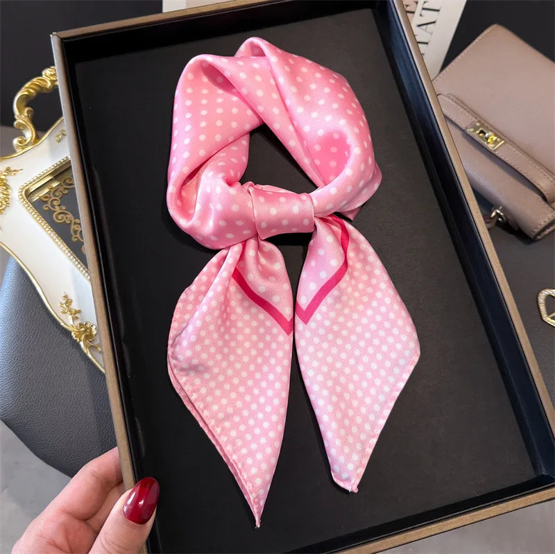 Print 70cm Silk Satin Headscarf Canada Women Luxury Design Neck Tie Scarf Hair Hand Wrist Foulard Shawl Bandana