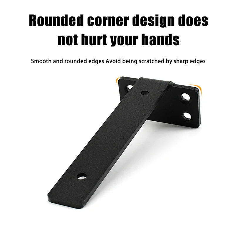 1 Set Heavy Duty Cast Iron Shelves Brackets Floating Shelf Brackets 4MM Thicked Invisible L Brackets For Shelves Support