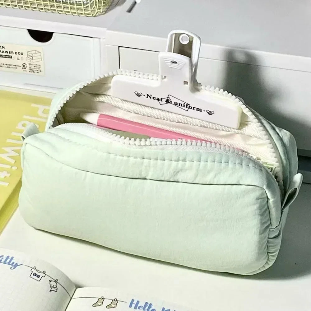 Simplicity Solid Color Pen Bag Canada Zipper Design Large Capacity Pencil Case Portable Stationery Organizer for Students Back to School