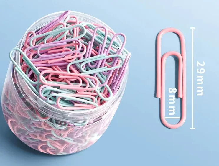 160PCS Colorful Paper Clips USA Large File & Bookmark Clips, Stainless Steel Office Stationery Paper Clip Organizer for School & Office Use