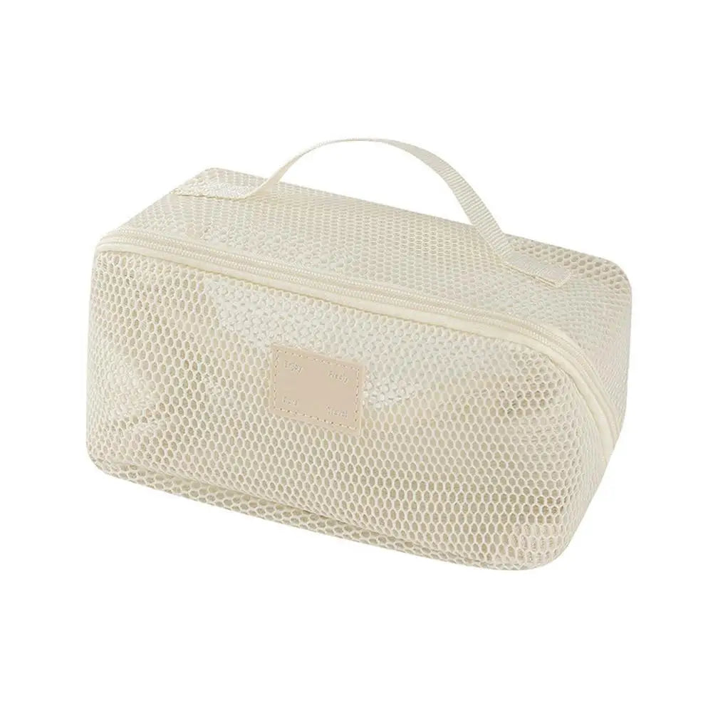 Large-Capacity Mesh Cosmetic Bag USA Multifunctional Travel Toiletry Organizer for Women, Makeup Storage Case & Beauty Tool Pouch
