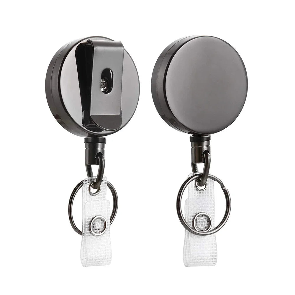 USA Wire Keychain Pull Recoil Sporty Key Ring Retractable Keyring Anti Lost ID Card Holder Telescopic Burglar Chain Organizer