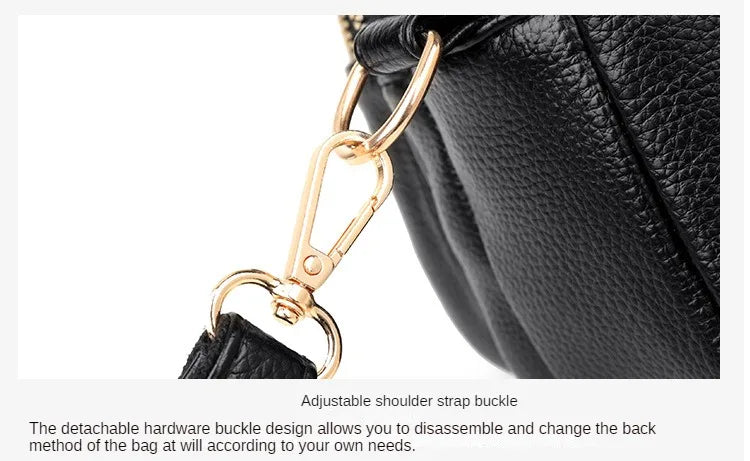 High-Quality Soft Leather Purse USA Fashion Women’s Shoulder Messenger Bag Multi-Pocket Wear-Resistant Luxury Ladies Handbag Sac