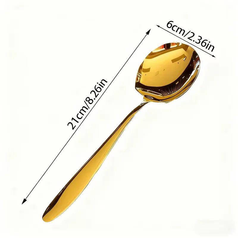 2/4/6PCS Stainless Steel Serving Spoons Canada Round Head Large Spoons Long-Handle Soup Ladles for Home Kitchen Use